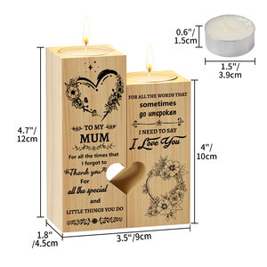 Heart Interlocking Wooden Candle Holder for Mum, Romantic Wood <b>Tealight</b> Candle Holder Stand for Mother's Day Birthday Gift - Product Image 3
