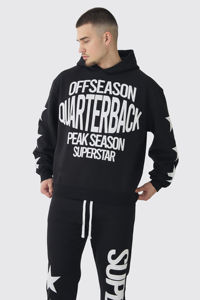 Pull-over personnalisé pour hommes, survêtement à capuche imprimé bouffant de saison morte Boxy surdimensionné pour hommes, séchage rapide, fabriqué au Pakistan - Product Image 6