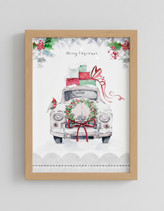 Decoraciones Navideñas de Pared de Madera Estilo Art Deco, Impresiones de Arte Texturizadas Enmarcadas, Diseño de Paisaje Rural, Florero de Pared - Product Image 2