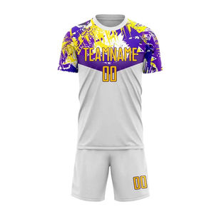 Uniforme de Fútbol Ligero con Estampado para Equipos Locales, Tela Transpirable de Secado Rápido, Conjunto Personalizado de Camiseta y Pantalones Cortos de Fútbol - Product Image 1