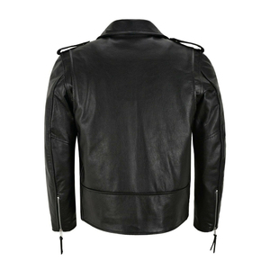 Véritable 100% Veste en cuir de haute qualité pour hommes de grande qualité Nouvelle arrivée Vêtements d'extérieur coupe-vent Fermeture à glissière - Product Image 4