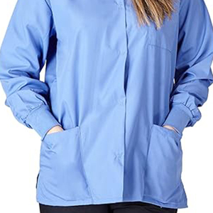 Haute qualité femmes gommages médicaux formation vêtements de travail col rond manches longues bouton plus proche unisexe uniforme d'allaitement gommages - Product Image 3