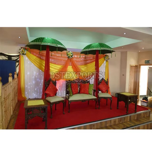 Último conjunto de escenario musulmán Nikah boda tradicional Mehandi decoración de escenario boda gloriosa Sangeet Configuración de escenario - Product Image 1