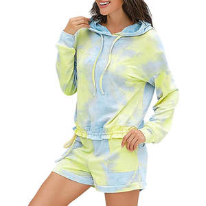 Ensemble sweat à capuche et short pour femme, design 2026, avec cordon de serrage, tenue décontractée pour femme - Product Image 1