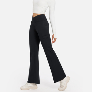 Pantalon baggy en jean pour femmes vente directe en usine service OEM pantalon cargo droit taille haute coupe ample pour femmes - Product Image 3