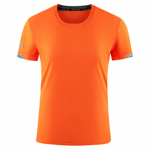 Camiseta de gimnasio de verano, camiseta de secado rápido con estampado personalizado, técnica de lavado ácido bordado, de manga corta Camiseta deportiva, Letra de Fitness - Product Image 1