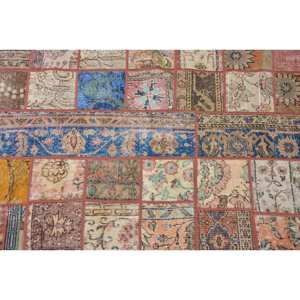 Vintage Eclectic Turkish Wool <b>Rug</b> 31 X 67ft Beige Oasis Handmade <b>Boho</b> Patchwork Design Dining Room Eco Friendly Medium Pile - Product Image 5