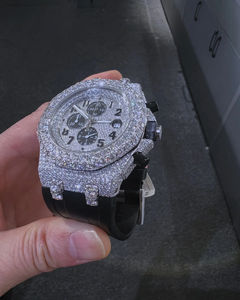 Reloj de Diamantes Moissanite con Incrustaciones de Diamantes al por Mayor, Precio Directo de Fábrica, Estilo Hip Hop, Reloj de Regalo de Compromiso - Product Image 3