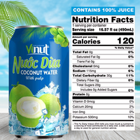 Eau de coco 330ml filtrée, aromatisée, sans sucre, en bouteilles/canettes |   Fabricant vietnamien, meilleur prix de gros, OEM/ODM, échantillon gratuit