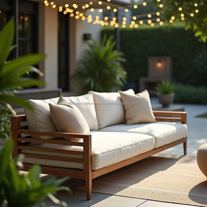 PATIO FURNITURE SET SOFA TEAK WOOD OUTDOOR MADE IN INDONESIA - Product Image 1