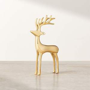En gros Meilleure Vente Or En Aluminium Renne Sculpture De Luxe De Noël En Métal Artisanat Ornement Debout Renne Salon Décor - Product Image 1