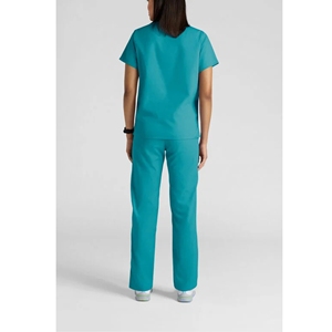 Conjunto médico para mujer Top de manga corta con cuello en V y pantalones para correr con bolsillos o enfermeras y trabajadores de la salud - Product Image 5