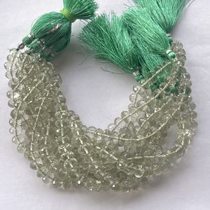 Rondelles à facettes d'améthyste verte naturelle, brin de perles de pierres précieuses pour la fabrication de bijoux, collier et Bracelet noué à la main, 4mm, 6mm, 8mm, 10mm - Product Image 1