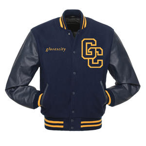 Guantes ciudad nueva moda estilo hombre chaqueta lana con mangas de cuero Varsity chaquetas en blanco béisbol Varsity chaqueta para hombre - Product Image 2