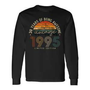 T-shirt vintage a maniche lunghe per il 30° compleanno del 1995, edizione limitata - Product Image 1