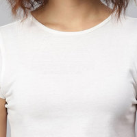 Conjunto de Ropa de Verano para Mujer, Top Corto de Moda, Cuello Redondo, Manga Corta, 100% Algodón, Liso, Transpirable