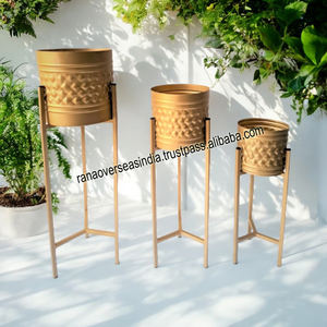Jardinière décorative en fer de Pot de plante en métal en gros de haute qualité avec support pour une utilisation intérieure et extérieure prix économique - Product Image 2
