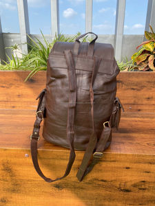 Vente chaude À La Main Noir En Cuir Véritable Grand Sac À Dos Vintage Pour Unisexe En Cuir De Vachette Sac À Dos pour Voyage D'affaires En Plein Air - Product Image 6