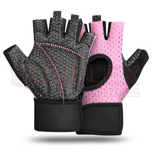 Guantes de Cuero de Medio Dedo para Levantamiento de Pesas, Impermeables y Antideslizantes, con Correa de Muñeca Ajustable, para Uso en el Gimnasio - Product Image 1