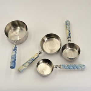 High Quality 202 Stainless Steel <b>Measuring</b> <b>Cups</b> <b>Set</b> of 4 with Designer Resin Handle for Coffee and Milk Powder <b>Measuring</b> - Product Image 2