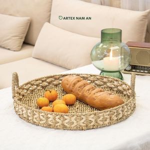 Plateau décoratif fait main en jonc de mer Style rustique écologique pour la cuisine et la maison - Product Image 6