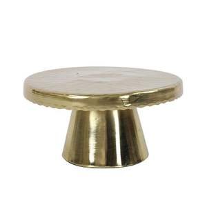 Support à gâteau en métal avec finition plaquée or, design rond en relief, excellente qualité pour le service, prix de gros - Product Image 2