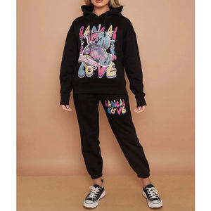 Streetwear personnalisé OEM ensemble pantalon de survêtement et jogging à capuche pour femmes impression mode décontractée pour l'hiver - Product Image 2