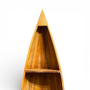 Antique Boat Style Book Rack Industrial Rustic Folding Book Storage Furniture for Home Office Living Room Bedroom or Hotel - Product Image 4