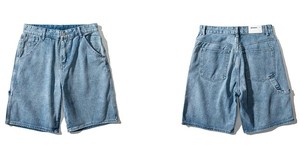 Novedad de verano personalizada OEM, pantalones vaqueros cortos informales elásticos a la moda para hombre, pantalones cortos de mezclilla azul y negro, pantalones cortos para hombre - Product Image 3