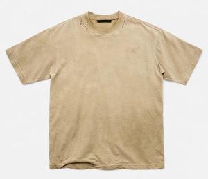 T-shirt Oversize Délavé à l'Acide 100% Coton Vintage, Col Rond, Manches Courtes, Streetwear Uni pour Homme - Product Image 3