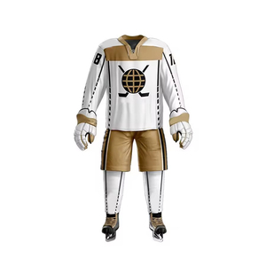 Precio al por mayor, uniforme de hockey sobre hielo de entrenamiento deportivo informal, logotipo personalizado, nombre del equipo, 100% poliéster, transpirable, de secado rápido, Pakistán - Product Image 6