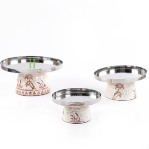 High Quality Eco-Friendly Mother of Pearl Round Cake Stand for Ramadan Holiday From Vietnam - Product Image 3