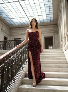 Vestido de Noche Moderno y Elegante para Mujer, sin Tirantes, Bordado, Corte Recto, para Fiesta, en Borgoña, Verde, Plateado, Turquesa y Rosa - Product Image 2