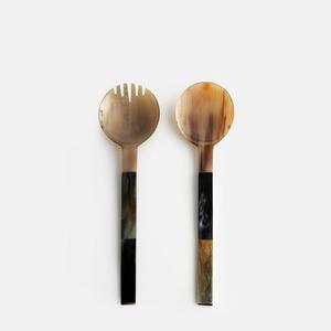 Cuerno hecho a mano Cubiertos Cuchara Utensilio de cuerno de búfalo natural para comedor - Product Image 1