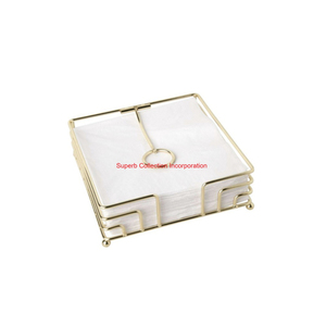 Modern Golden <b>Metal</b> Napkin Holder With <b>Weighted</b> Arm Square Napkin Dispenser For Dining Table Kitchen Restaurant And Hotel Use - Product Image 1