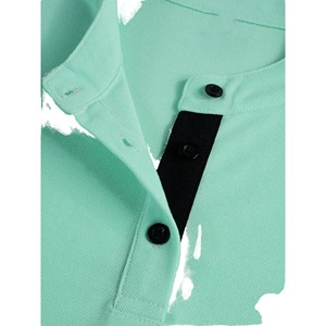 T-shirt décontracté pour homme, tricoté sur mesure, couleur unie, fin, sans boutons, manches courtes, grande taille, 100 % coton, anti-boulochage, haute qualité - Product Image 3