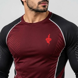 Comfortable Athletic Fit Breathable Construction Moisture Wicking <b>Men</b> <b>Rash</b> <b>Guard</b> Made With Stretchable Polyester Fabric - Product Image 6