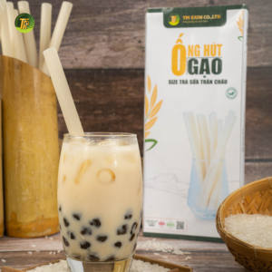 Pajitas de Arroz Vietnamitas Naturales Comestibles Desechables de Harina de Arroz Ecológicas para Fiestas - Product Image 5