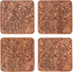 Posavasos cuadrado de madera natural hecho a mano con borde de corteza de manglar único y detalles de nogal elegante decoración del hogar mesa de comedor - Product Image 3