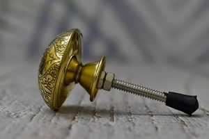 Pomo de Puerta de Latón con Diseño Art Deco de Adiba Home Decor para Hogar, Oficina, Armarios, Cómodas, Ecológico, Impermeable y Fácil de Instalar - Product Image 2