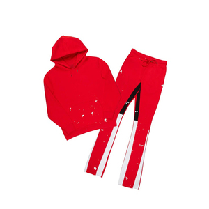 Nouveau survêtement streetwear pour homme 2025 avec logo personnalisé, survêtement d'hiver avec pantalon de jogging évasé, ensembles deux pièces pour homme - Product Image 6