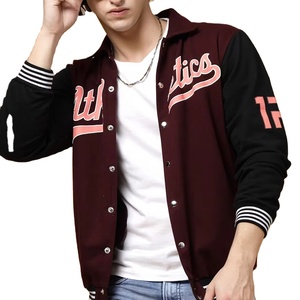 Veste de baseball pour homme en tissu de laine à manches longues, col montant, style streetwear, taille standard, idéale pour l'hiver - Product Image 2