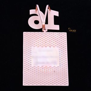 10K oro sólido Moissanite diamante Rosa flor 16 colgante collar helado Hip Hop joyería regalo de lujo para mujeres - Product Image 5