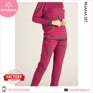 Pijama de 2 piezas personalizado 100% algodón cuello redondo para mujer Conjunto de pijama de talla grande ropa de casa suministro al por mayor proveedor de renombre - Product Image 5