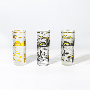 Vaso de Chupito Personalizado de Porcelana y Melamina, 60 ml, Base Gruesa, Recto, con Diseño del Mundo Marino en Negro y Dorado - Product Image 5