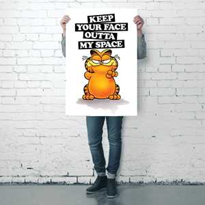 Affiche sur toile moderne de Garfield avec design « Keep Your Face Outta My Space » - Product Image 3