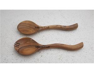 Servidor de ensalada de madera más vendido, mango de resina, juego de ensalada de madera de Acacia, cocina, ensalada de madera, manos, utensilios de cocina, vajilla, cubiertos - Product Image 5