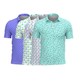 Polos de golf en coton de haute qualité avec impression par sublimation, polyester, spandex, séchage rapide, manches courtes, col, pour hommes - Product Image 2
