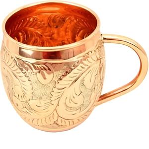 Tasse de voyage en acier inoxydable avec placage de cuivre martelé pour boire de la bière classique moderne - Product Image 5