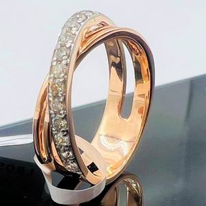 Anillo de Aniversario Elegante de Oro Blanco de 14K y 18K con Diamante de Corte Brillante y Piedra Natural Rosa para Mujer, Certificado por Terceros - Product Image 4